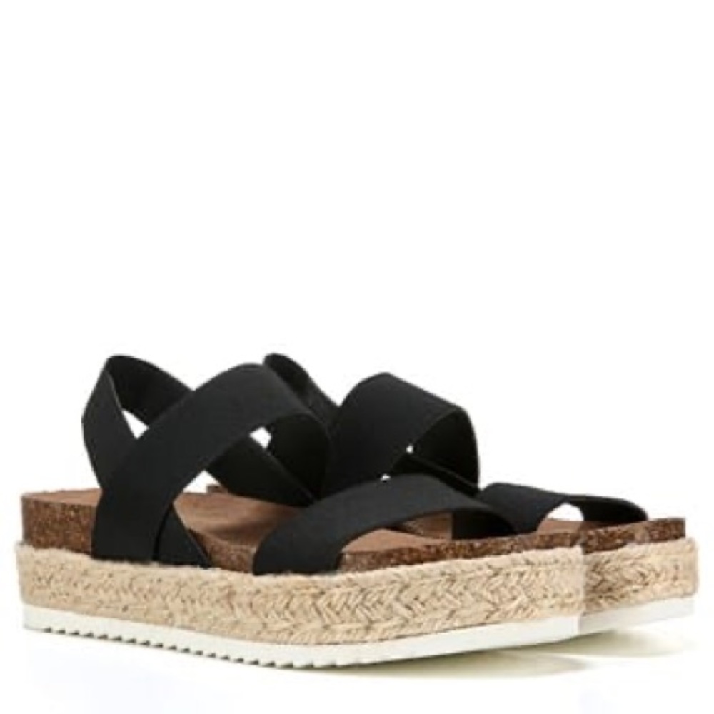 Madden Girl: black strapy platforms
